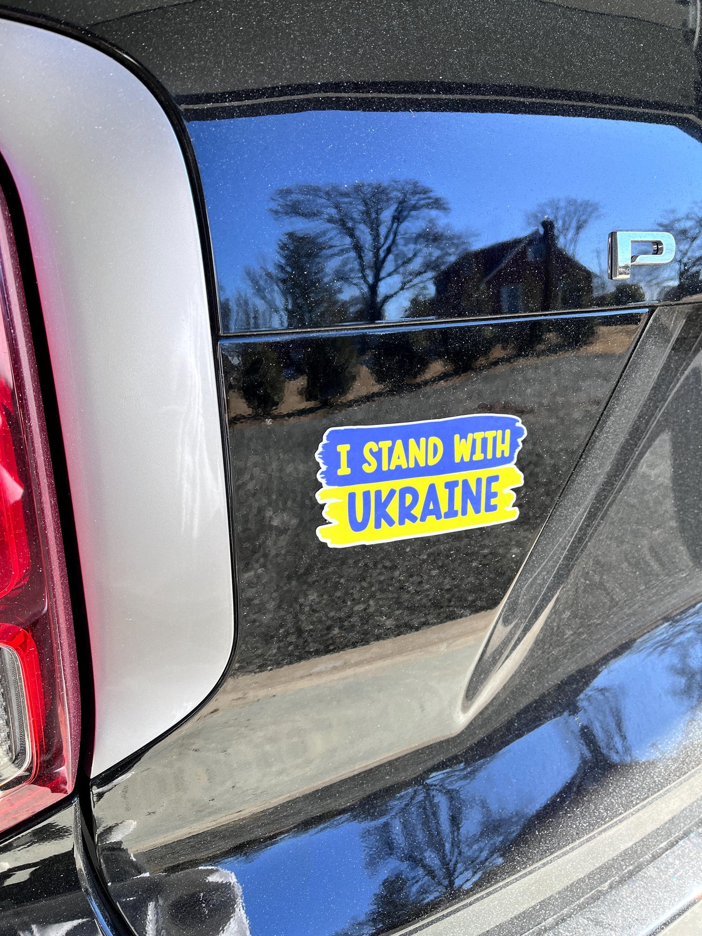 I Stand with Ukraine, Slava Ukraini Vinyl Decal or Magnet | Ukraine Support Sticker | Political Protest | Solidarity Design