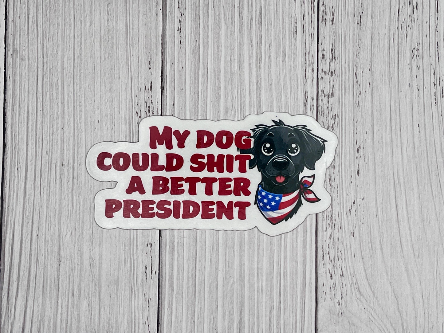 My Dog Could S**t a Better President Vinyl Decal or Magnet | Political Protest Sticker | Anti-Trump Humor | Funny Political Statement