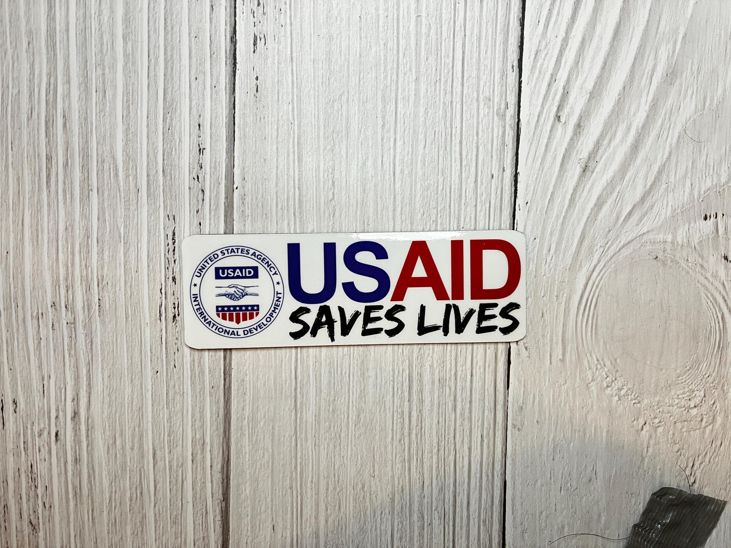 USAID Saves Lives Vinyl Decal or Magnet | Humanitarian Aid Sticker | Global Support Decal | USAID Advocacy Magnet