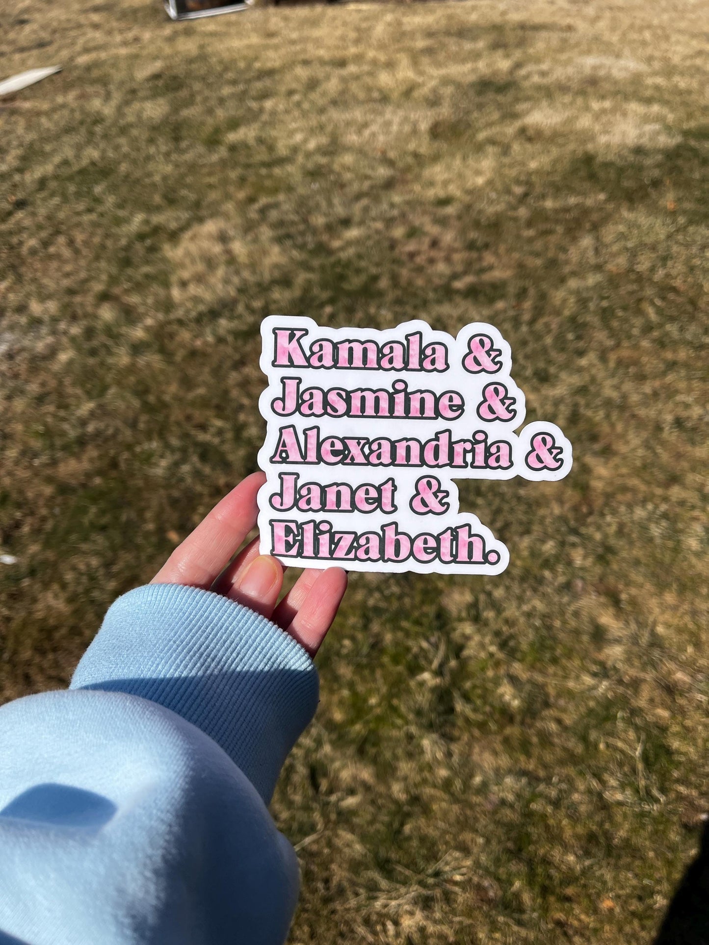 Kamala, Jasmine, Alexandria, Janet, Elizabeth Magnet or Vinyl Decal | Strong Political Women | Feminist Activism | Political Empowerment