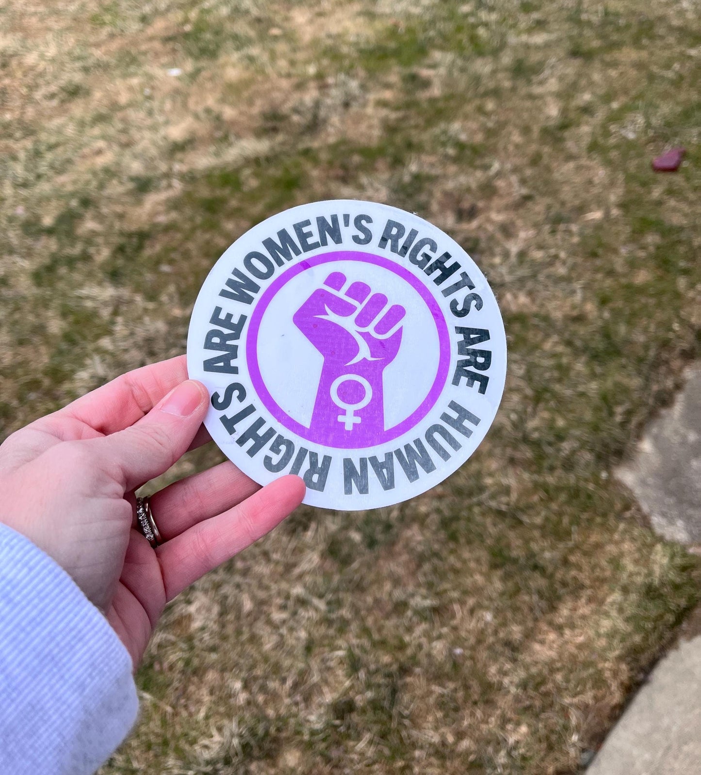 Women’s Rights Are Human Rights Vinyl Decal or Magnet | Feminist Equality Sticker | Purple Fist Design | Women Empowerment | Protest Art