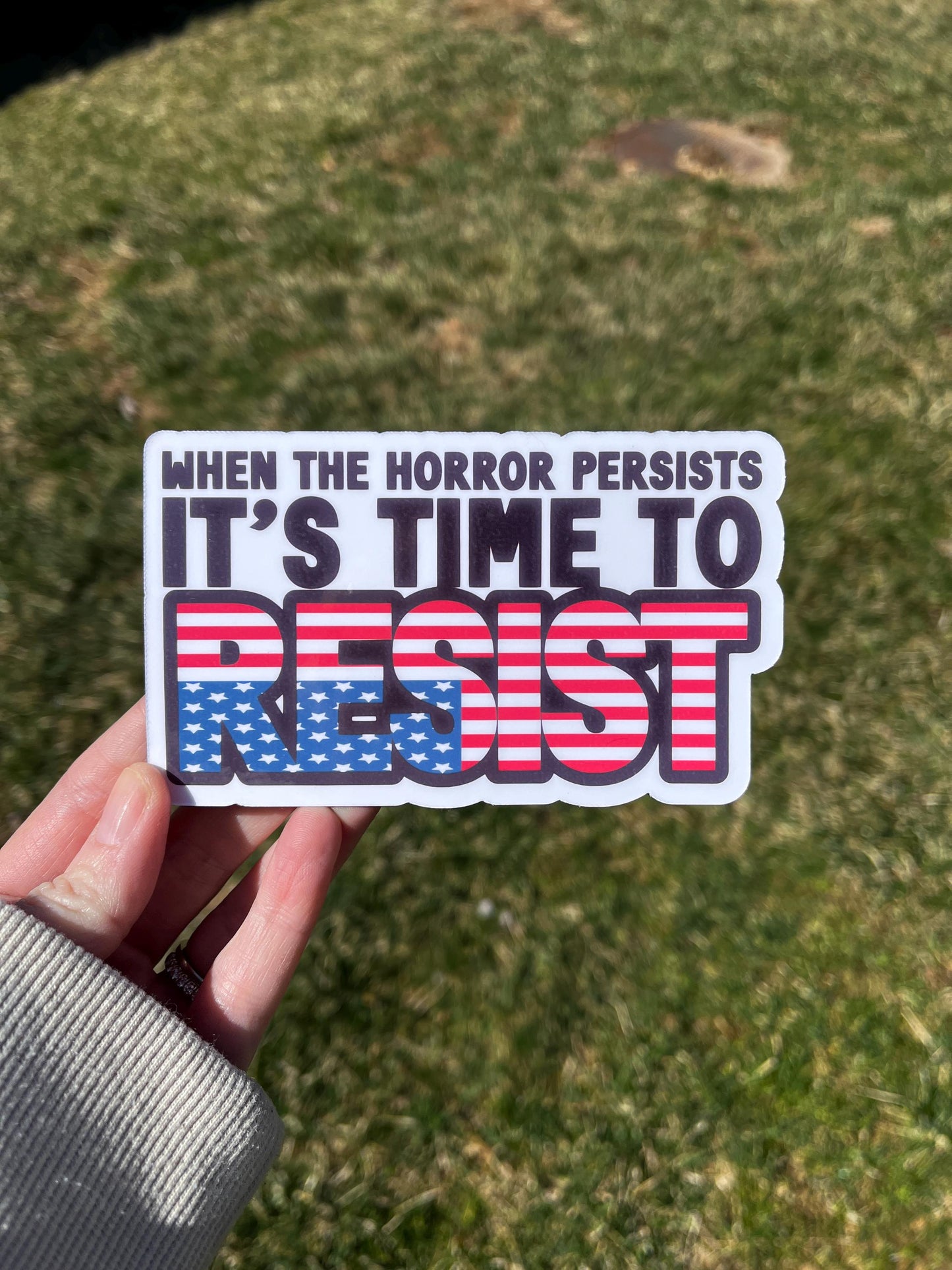 When the Horror Persists It’s Time to Resist Vinyl Decal or Magnet | Protest Sticker | Political Resistance Design | Activist Art