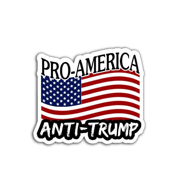 Pro-America Anti-Trump Vinyl Decal or Magnet | Political Protest Sticker | Stand for America | Resistance Design