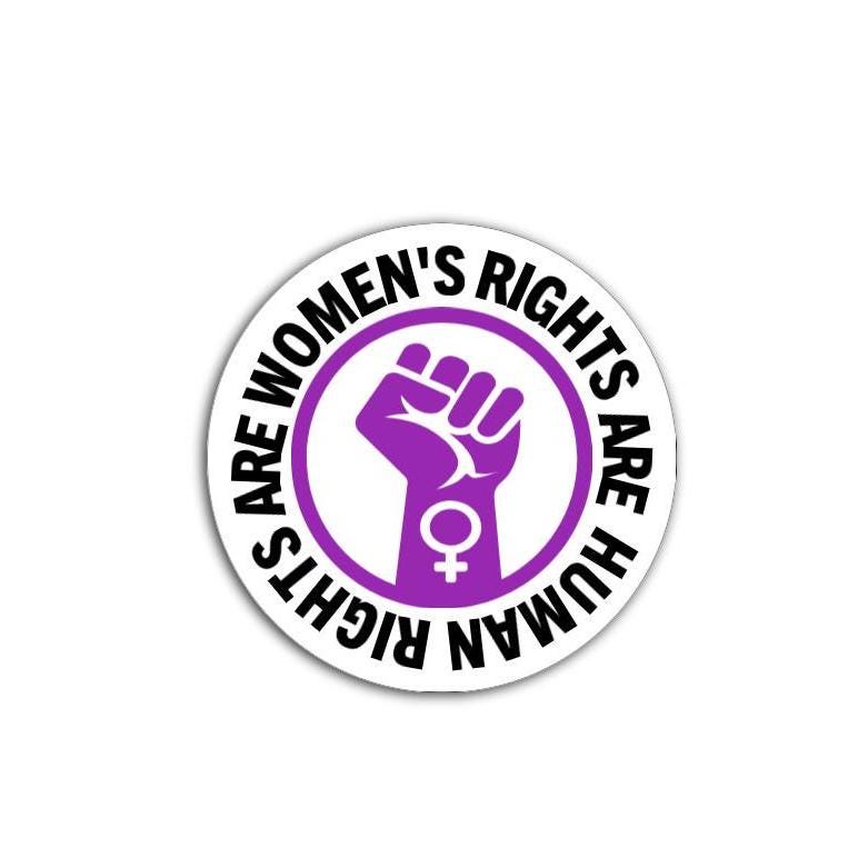 Women’s Rights Are Human Rights Vinyl Decal or Magnet | Feminist Equality Sticker | Purple Fist Design | Women Empowerment | Protest Art