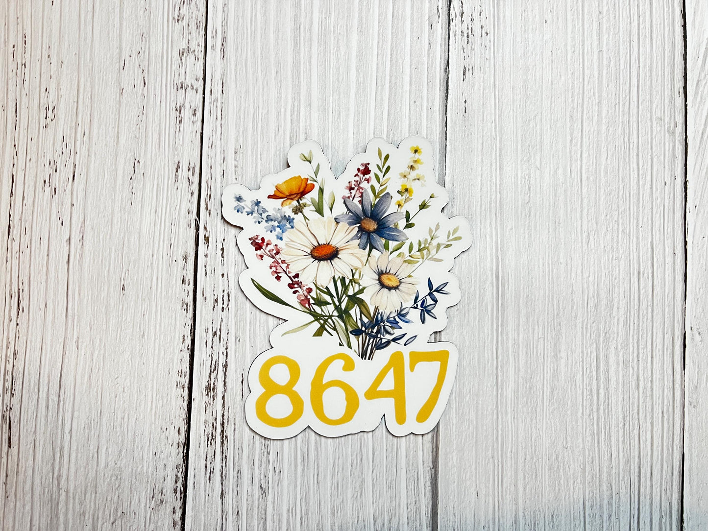 8647 (Get Rid of Trump) Subtle Bouquet Flowers Vinyl Decal or Magnet | Political Protest | Feminist Resistance Sticker | Cute Design