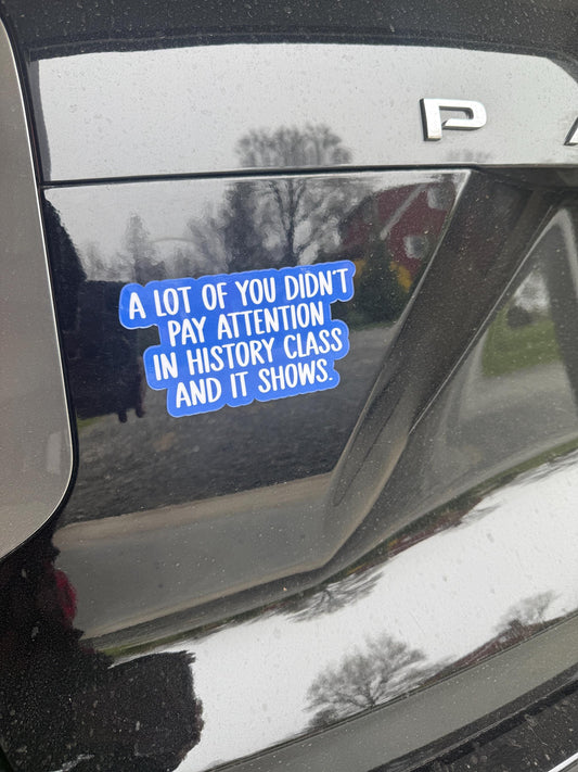 Some of You Didn't Pay Attention in History Class and It Shows Vinyl Decal or Magnet | Political Protest | History Humor Sticker