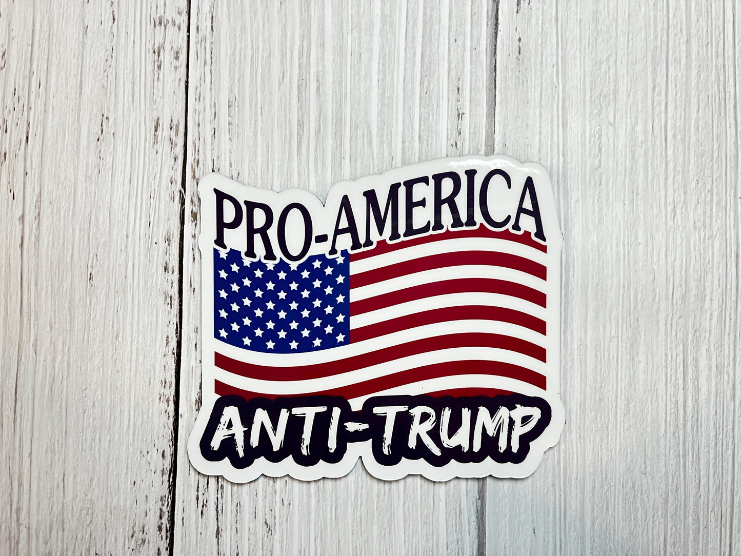 Pro-America Anti-Trump Vinyl Decal or Magnet | Political Protest Sticker | Stand for America | Resistance Design
