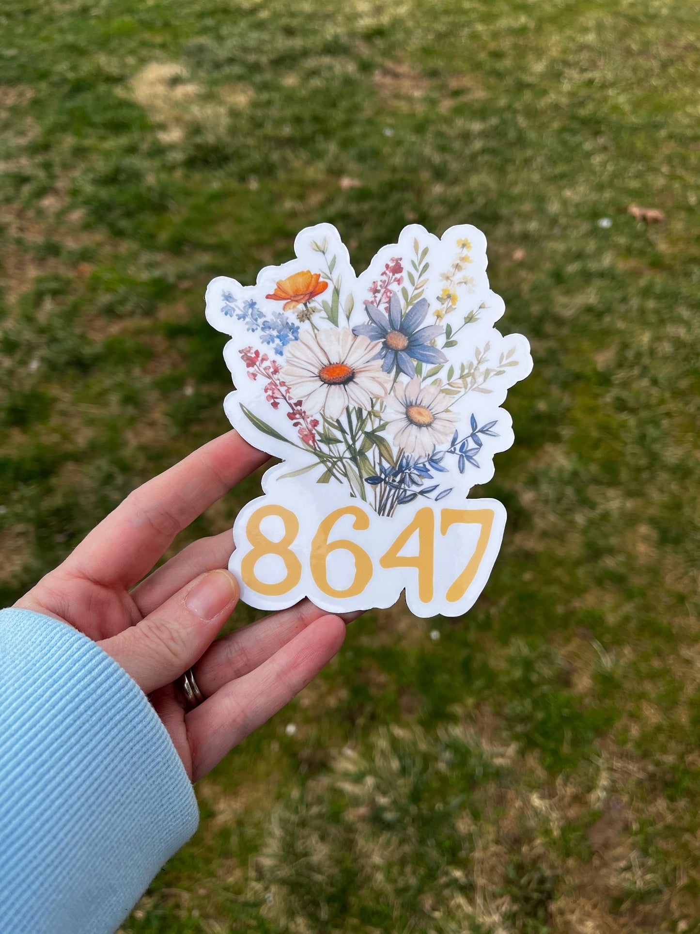 8647 (Get Rid of Trump) Subtle Bouquet Flowers Vinyl Decal or Magnet | Political Protest | Feminist Resistance Sticker | Cute Design