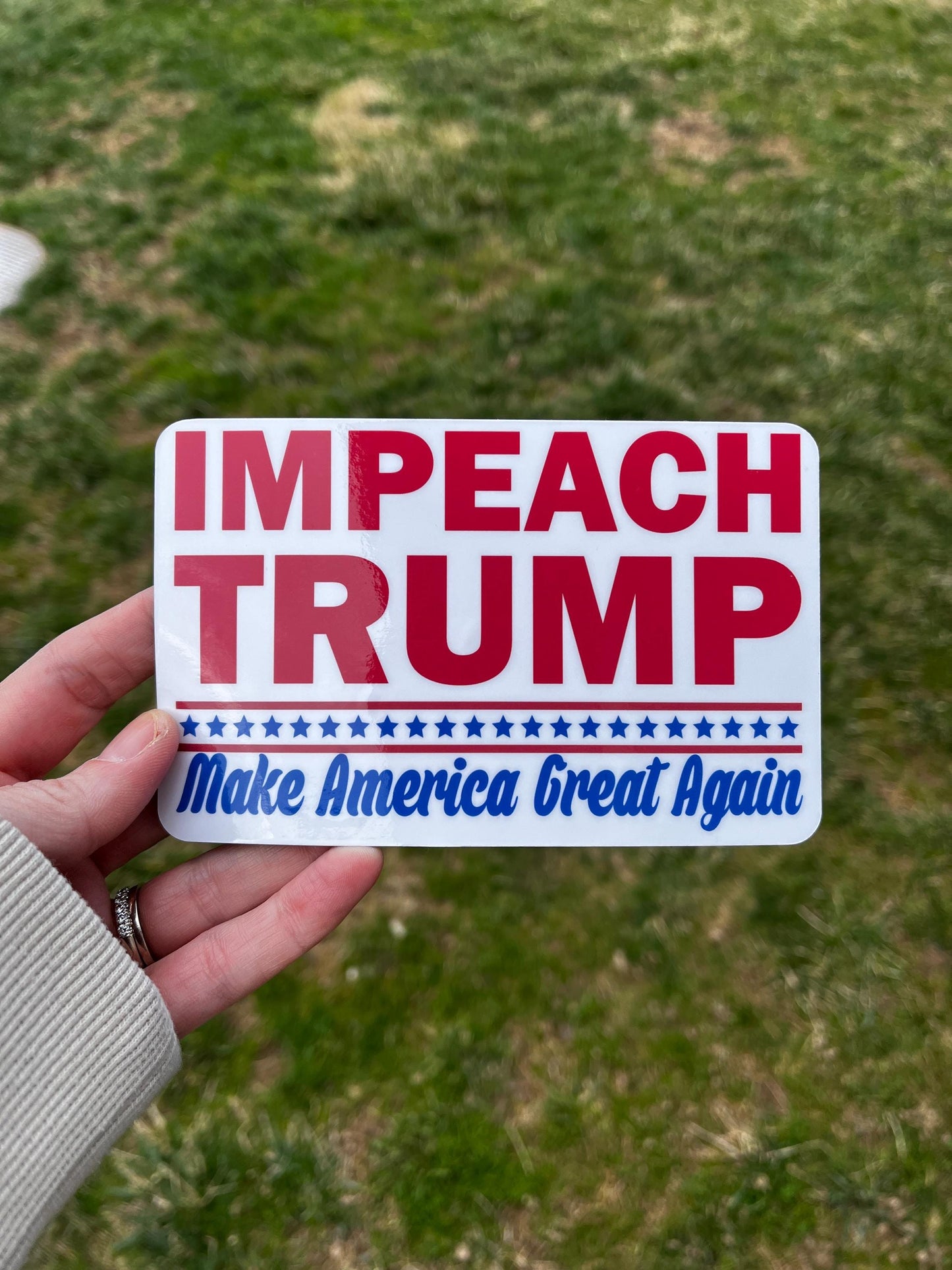 Impeach Trump, Make America Great Again MAGA Vinyl Decal or Magnet | Political Protest Sticker | Anti-Trump Statement | Resistance Design