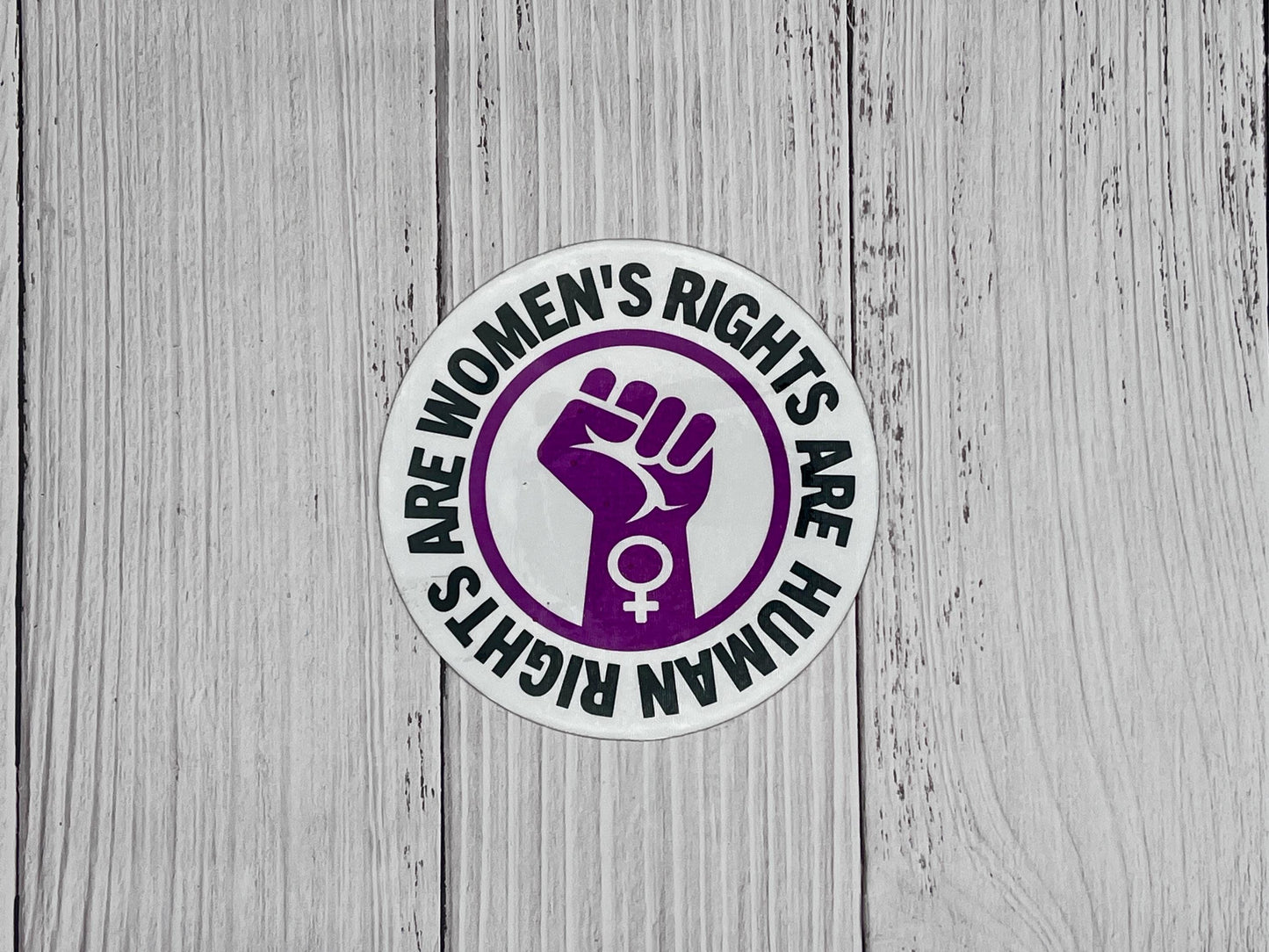 Women’s Rights Are Human Rights Vinyl Decal or Magnet | Feminist Equality Sticker | Purple Fist Design | Women Empowerment | Protest Art