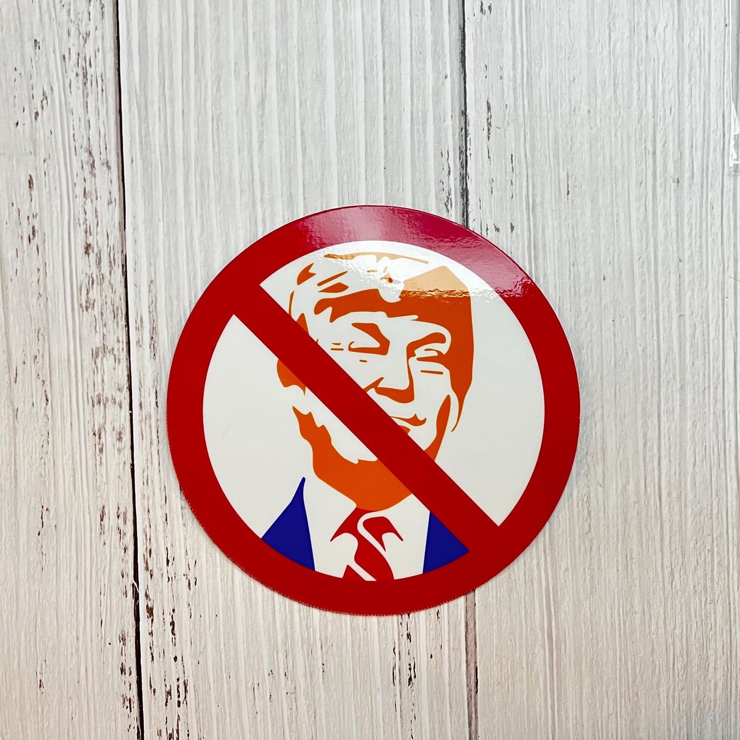 Anti-Trump MAGA Red Circle with Line Through It Vinyl Decal or Magnet | Political Protest Sticker | No MAGA Design | Resistance Statement