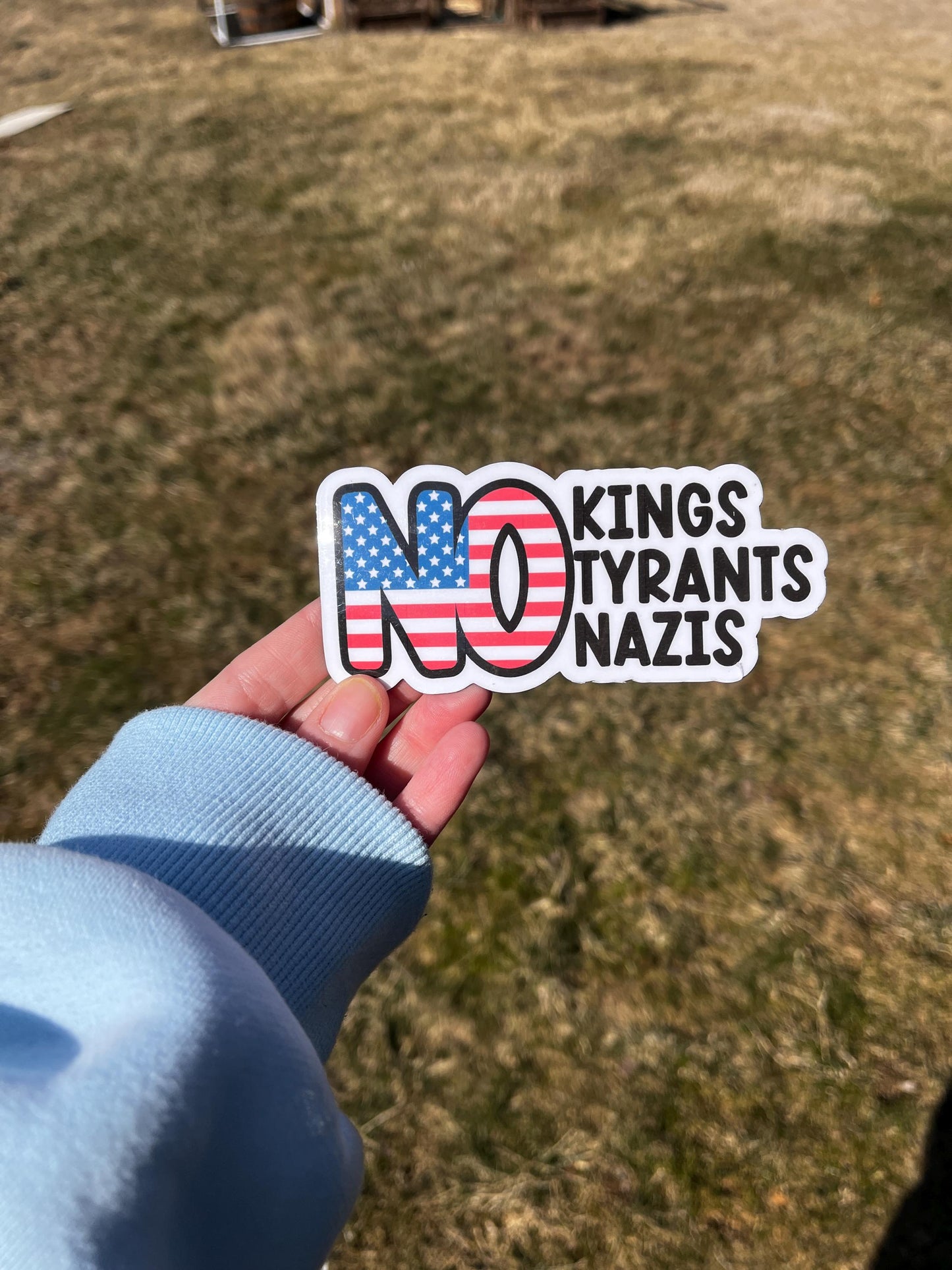 No Kings, No Tyrants, No Nazis Vinyl Decal or Magnet | Anti-Tyranny Protest Sticker | Political Activism Decal | Anti-Nazi Magnet