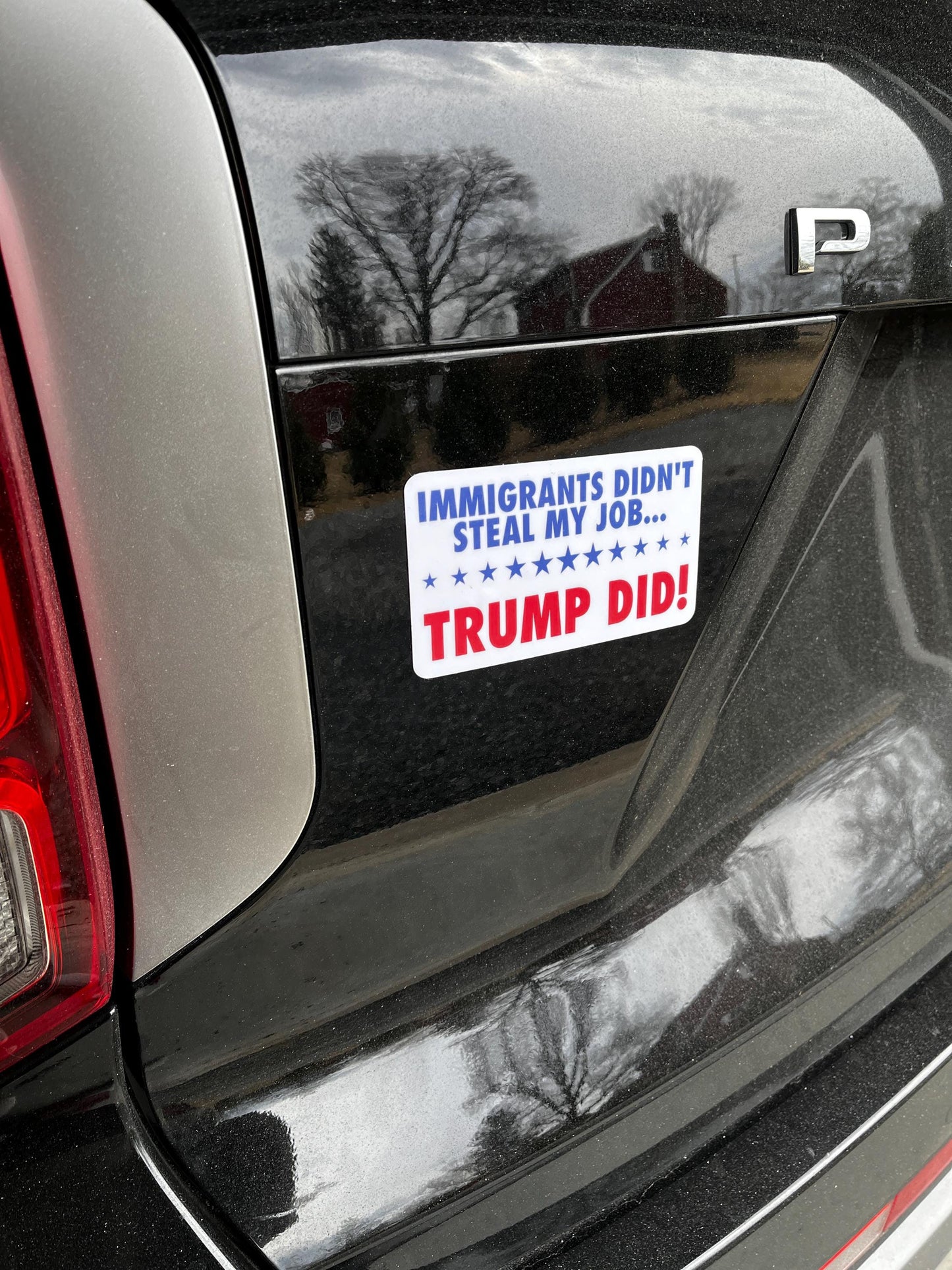 Immigrants Didn't Steal My Job, Trump Did Vinyl Decal or Magnet | Political Protest | Anti-Trump Sticker | Immigration Justice Design