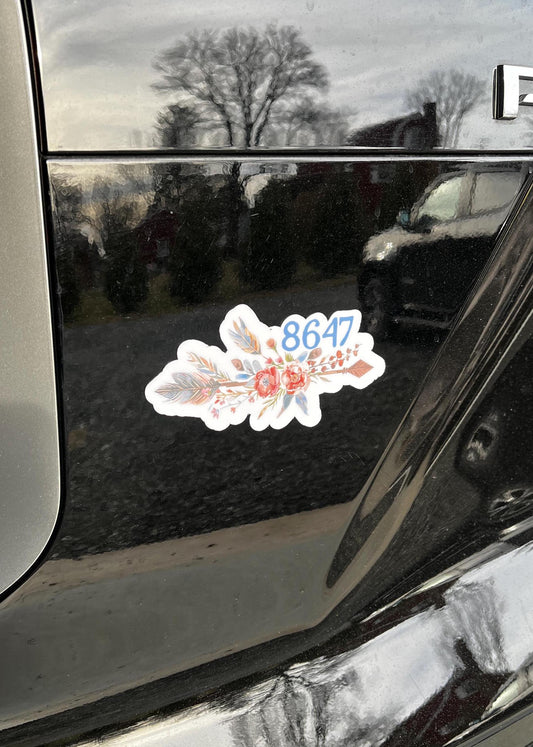 8647 (Get Rid of Trump) Subtle Dainty & Cute Flowers Vinyl Decal or Magnet | Political Protest Sticker | Feminist | Political Statement