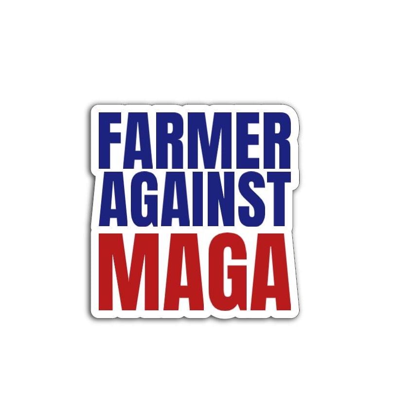 Farmer Against MAGA Vinyl Decal or Magnet | Political Protest Sticker | Anti-MAGA Design | Agricultural Resistance