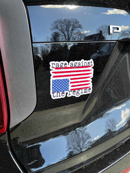 Rage Against the Regime Magnet or Vinyl Decal | Upside Down Flag Protest Sticker | Political Activism Decal | Anti-Regime Sticker
