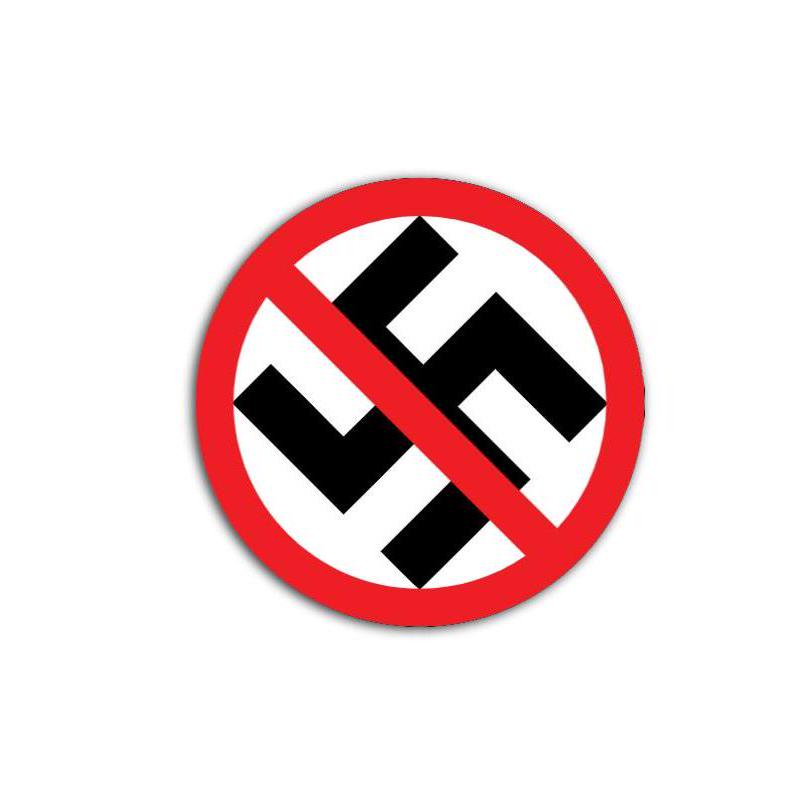 Anti-Nazi Vinyl Decal or Magnet | Swastika Crossed Out Protest Sticker | Political Activism Decal | Anti-Hate Symbol