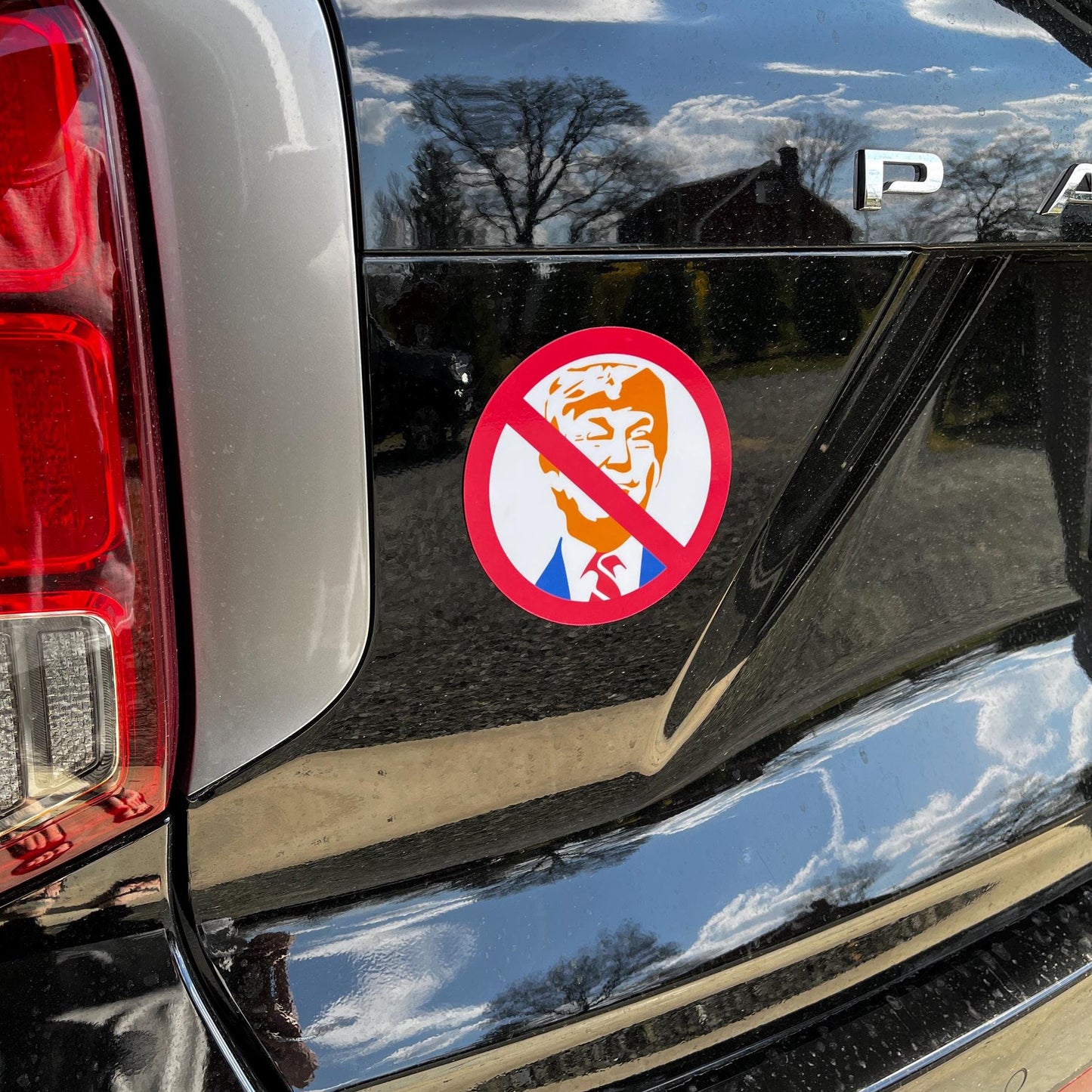 Anti-Trump MAGA Red Circle with Line Through It Vinyl Decal or Magnet | Political Protest Sticker | No MAGA Design | Resistance Statement