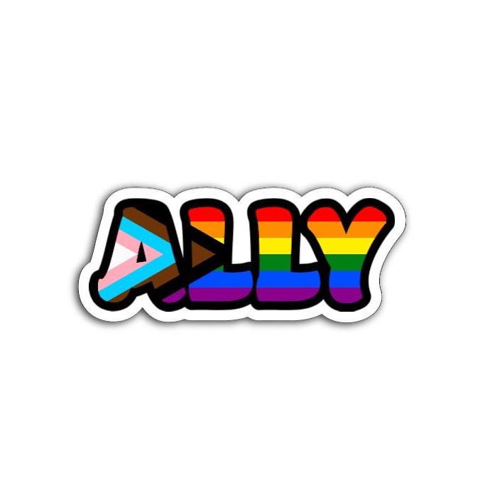 Progressive Gay Pride Ally Vinyl Decal or Magnet | LGBTQ+ Support Sticker | Pride Ally Decal | Political Activism Sticker