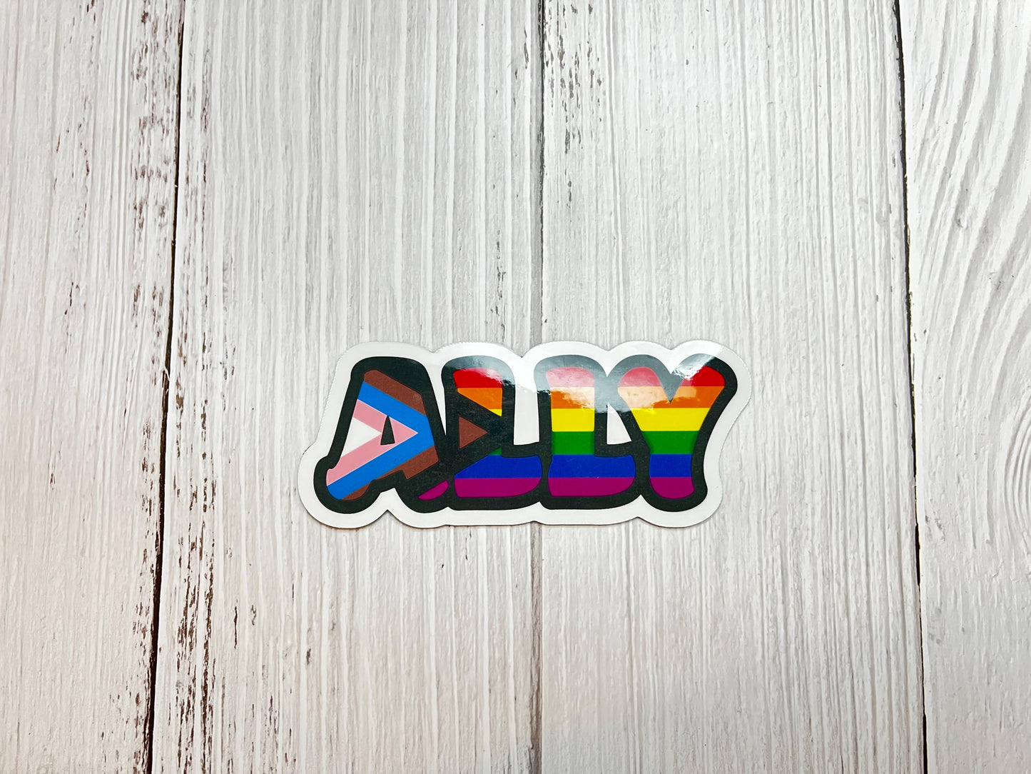 Progressive Gay Pride Ally Vinyl Decal or Magnet | LGBTQ+ Support Sticker | Pride Ally Decal | Political Activism Sticker