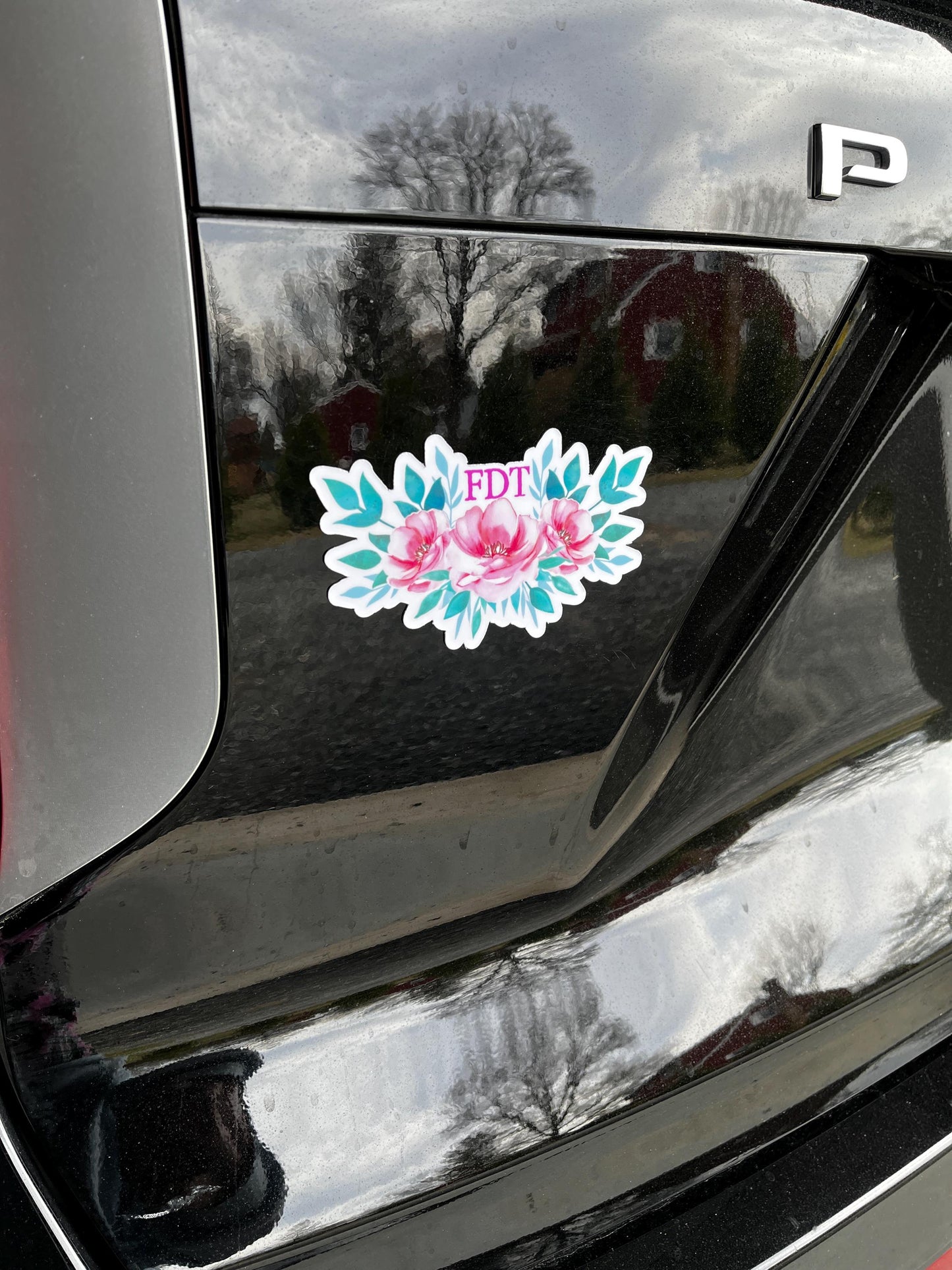 8647 (Get Rid of Trump) or FDT Subtle Dainty Pink Flowers Vinyl Decal or Magnet | Political Statement Sticker | Anti-Trump Protest Design