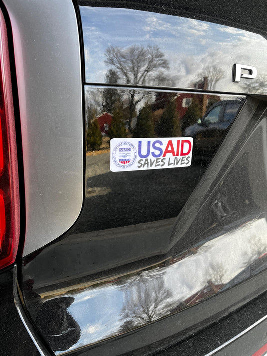 USAID Saves Lives Vinyl Decal or Magnet | Humanitarian Aid Sticker | Global Support Decal | USAID Advocacy Magnet