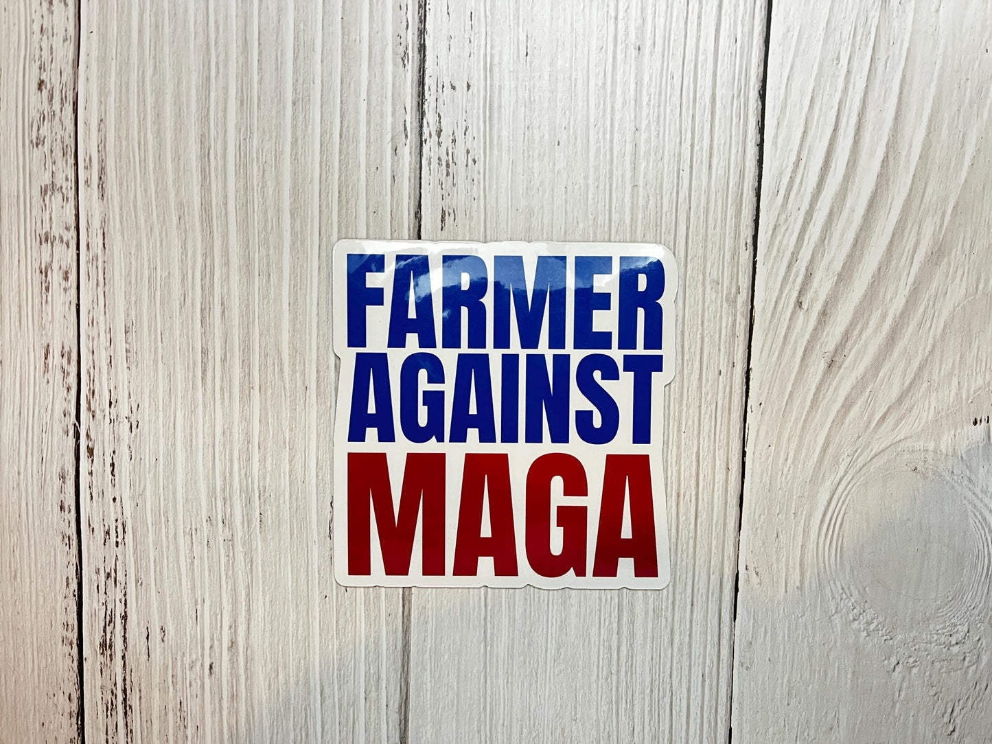 Farmer Against MAGA Vinyl Decal or Magnet | Political Protest Sticker | Anti-MAGA Design | Agricultural Resistance