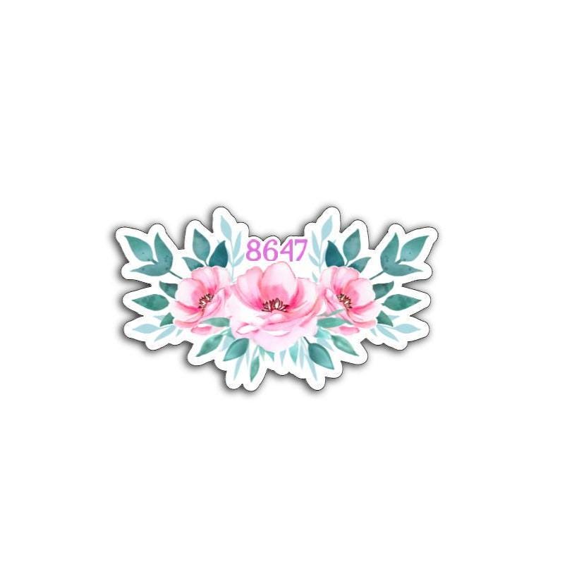 8647 (Get Rid of Trump) or FDT Subtle Dainty Pink Flowers Vinyl Decal or Magnet | Political Statement Sticker | Anti-Trump Protest Design