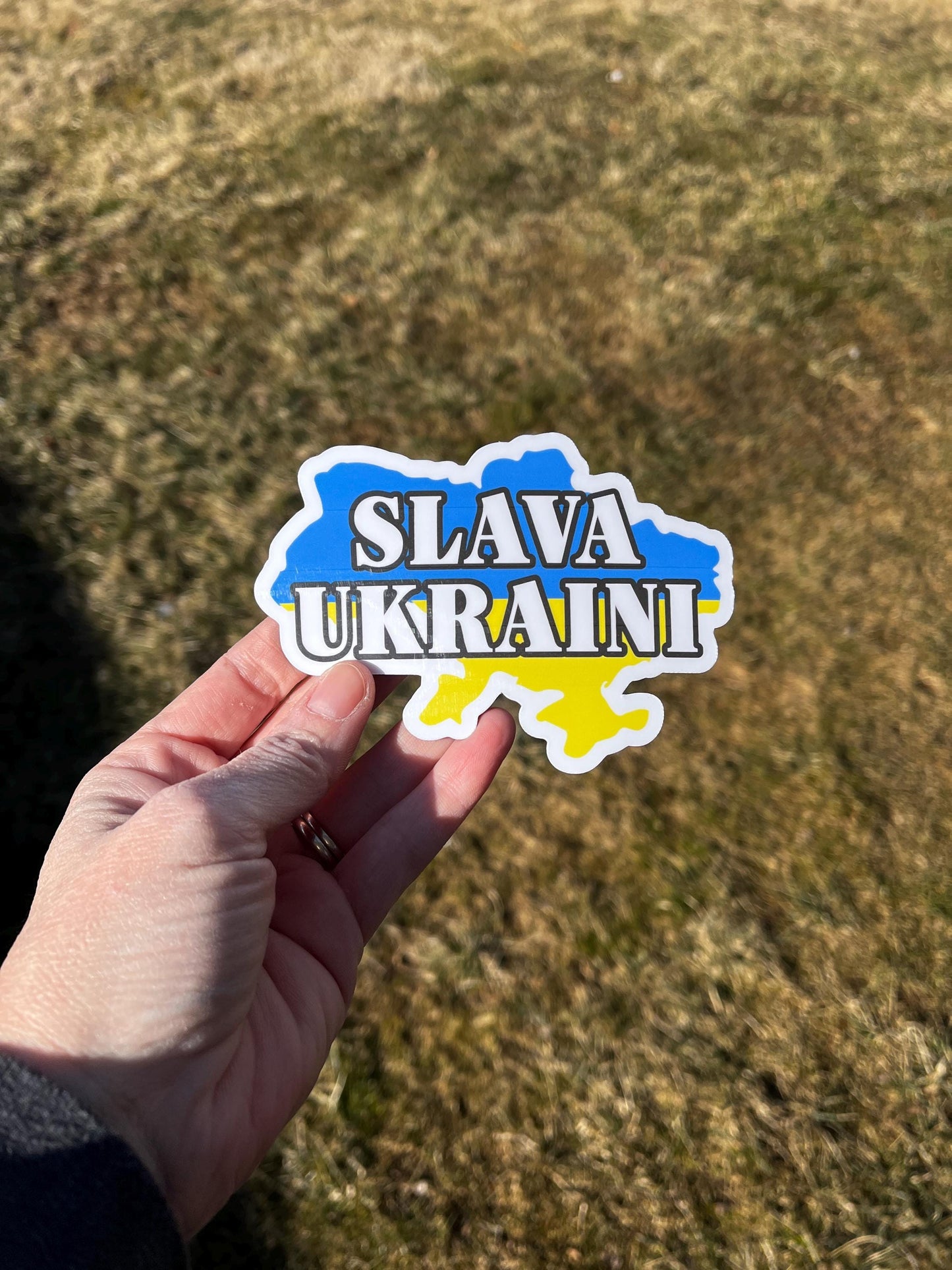 SLAVA UKRAINI Vinyl Decal or Magnet | I Stand with Ukraine | Glory to Ukraine | Support Ukraine Sticker | Ukrainian Pride Design