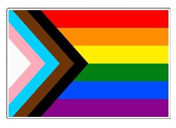 Progressive Gay Pride Flag Vinyl Decal or Magnet | LGBTQ+ Pride | Rainbow Flag with Black and Brown Stripes | Equality Support