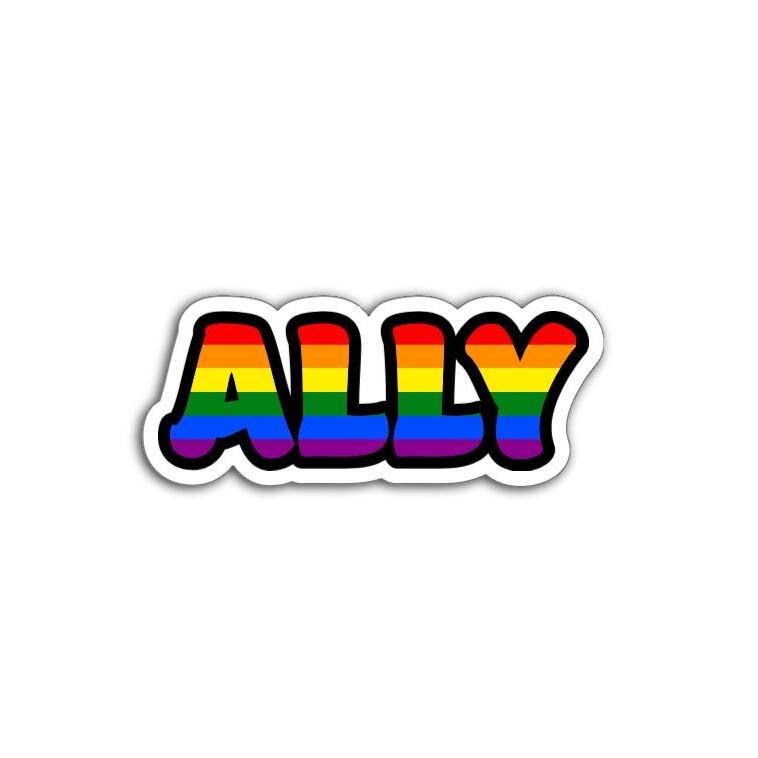 Gay Pride Ally magnet displayed on a table as a bold statement of support and inclusion