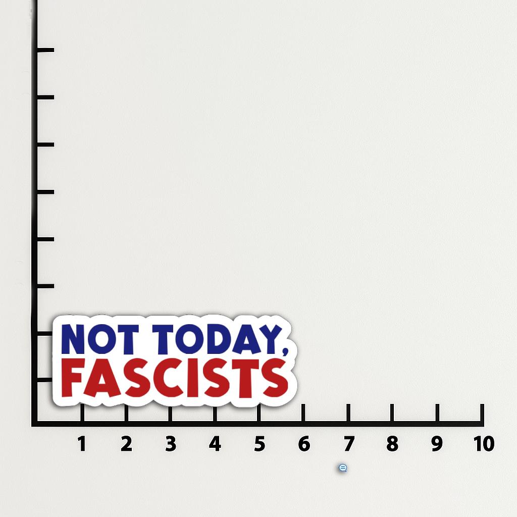 Not Today Fascists Magnet or Vinyl Decal | Anti-Fascist Sticker | Political Protest Decal | Car Laptop Magnet | Resist Authoritarianism