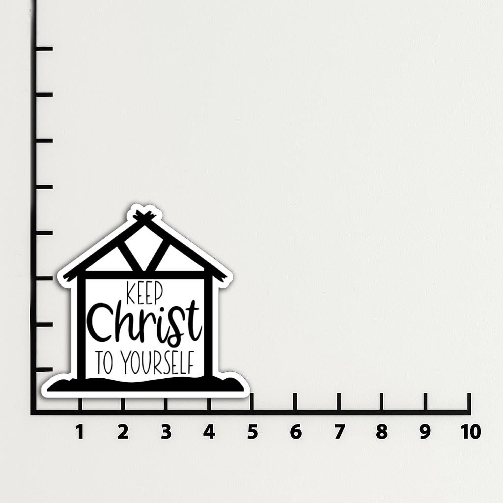'Keep Christ to Yourself' magnet or vinyl decal displayed with a slight shadow on a white background. A bold, high-quality political sticker perfect for cars, laptops, fridges, or toolboxes. Great for activists, protestors, or anyone fed up with fascism.