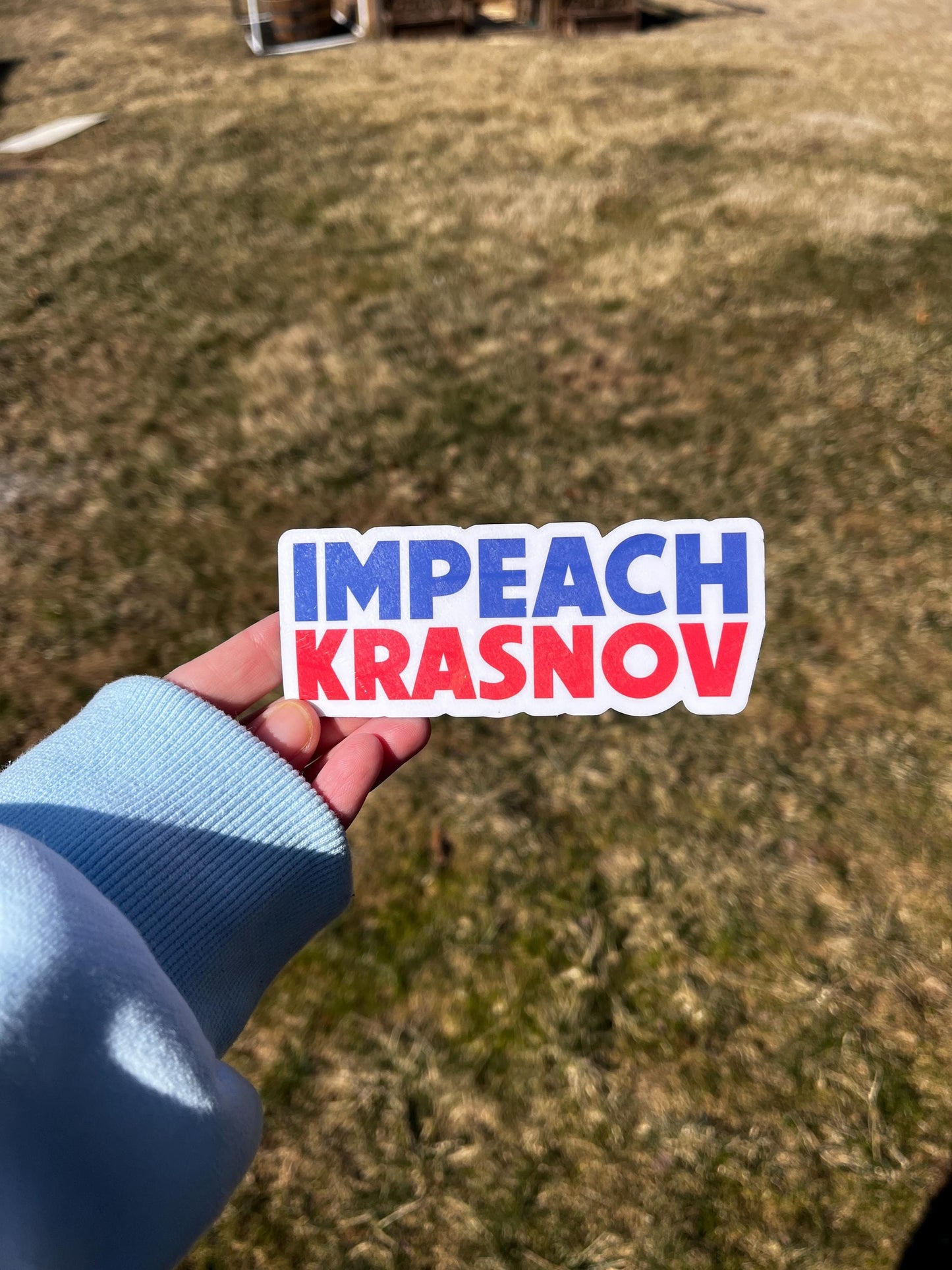 Impeach Krasnov Vinyl Decal or Magnet | Political Protest Sticker | Accountability Statement | Political Resistance Design