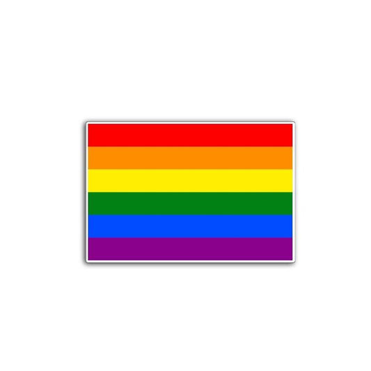 Gay Pride Flag Vinyl Decal or Magnet | LGBTQ+ Pride | Rainbow Flag Design | Support Equality & Love
