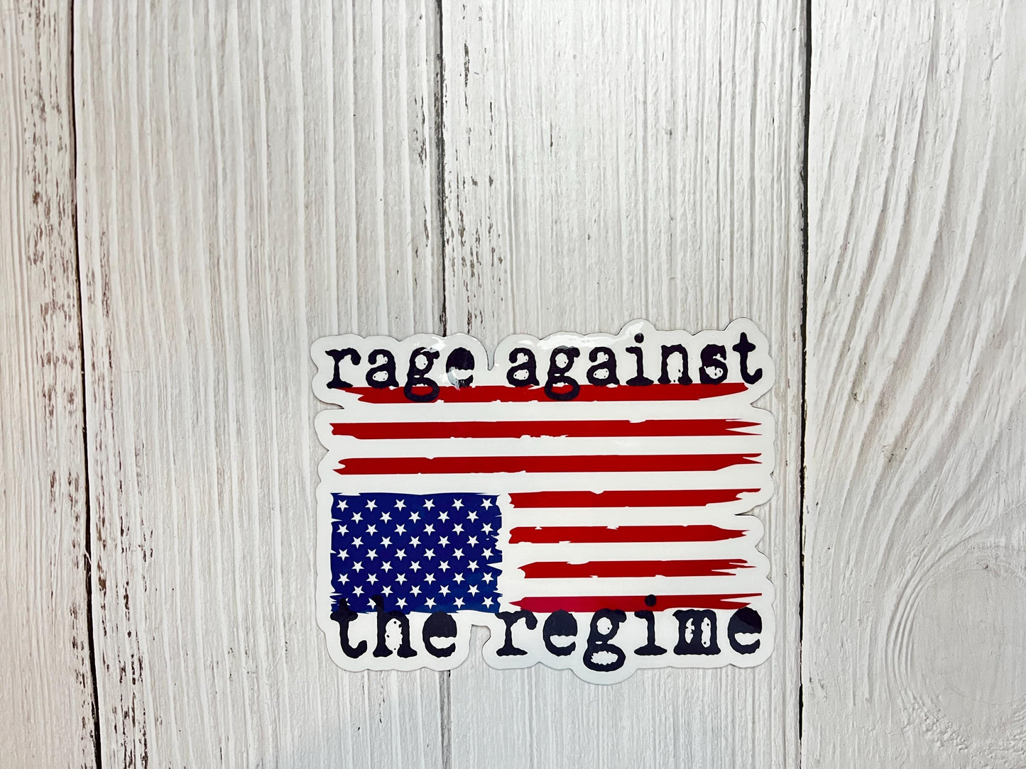 Rage Against the Regime Magnet or Vinyl Decal | Upside Down Flag Protest Sticker | Political Activism Decal | Anti-Regime Sticker