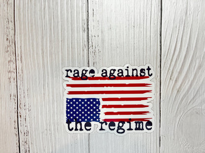 Rage Against the Regime Magnet or Vinyl Decal | Upside Down Flag Protest Sticker | Political Activism Decal | Anti-Regime Sticker