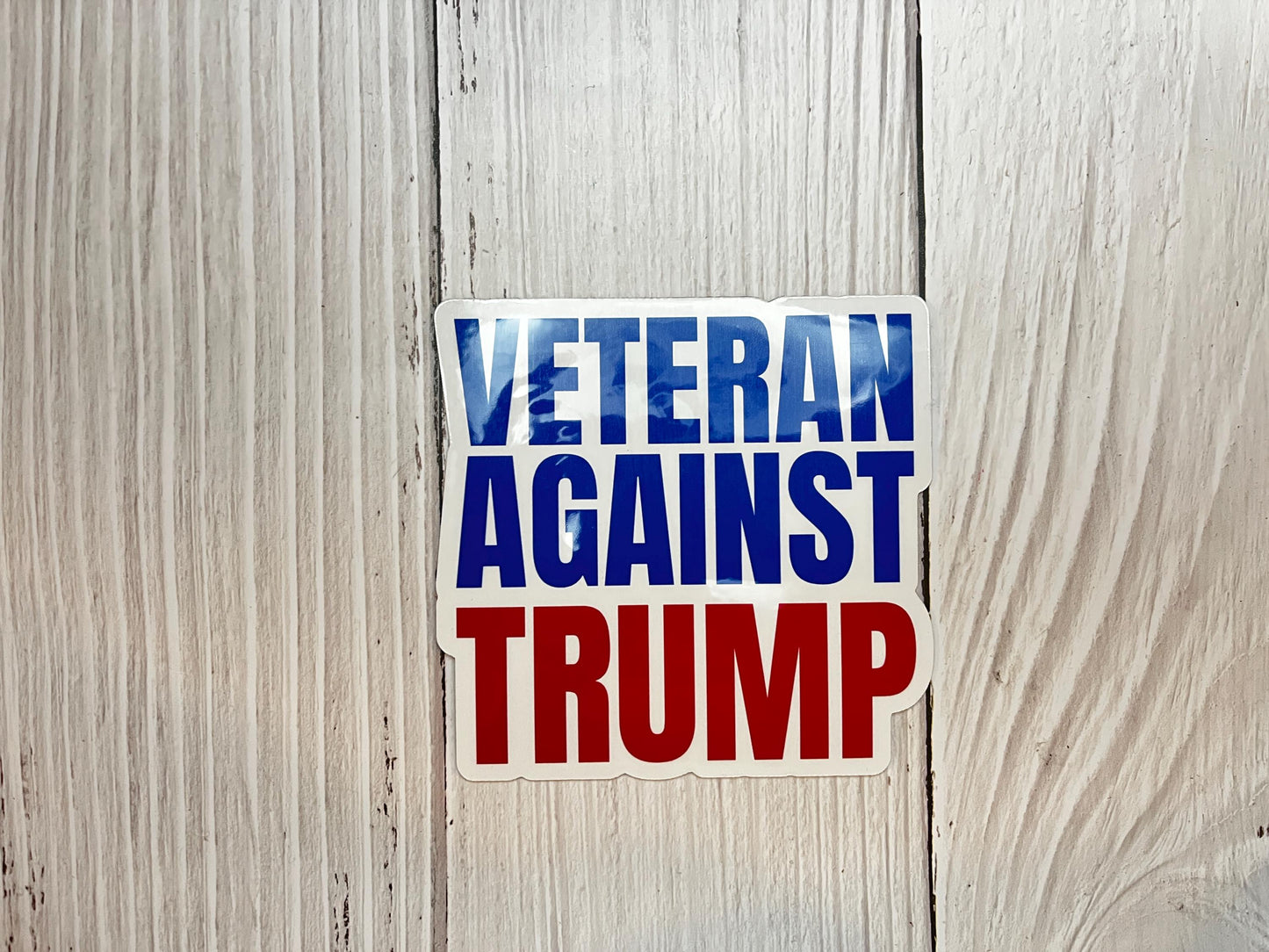 Veteran Against Trump Vinyl Decal or Magnet | Political Protest Sticker | Anti-Trump Statement | Veterans for Political Change