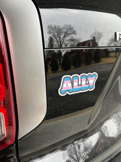 Trans Pride Ally Vinyl Decal or Magnet | LGBTQ+ Support Sticker | Transgender Rights | Pride Ally Design