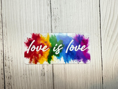 Love is Love Vinyl Decal or Magnet | LGBTQ+ Pride Sticker | Equality and Inclusion Decal | Rainbow Love Sticker