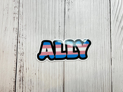 Trans Pride Ally Vinyl Decal or Magnet | LGBTQ+ Support Sticker | Transgender Rights | Pride Ally Design
