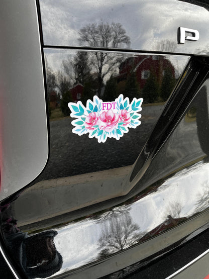 8647 (Get Rid of Trump) or FDT Subtle Dainty Pink Flowers Vinyl Decal or Magnet | Political Statement Sticker | Anti-Trump Protest Design