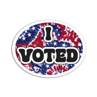 I Voted Sticker, Patriotic Tie Dye Voting Sticker, Election Day Sticker, Red White Blue Voter Sticker, Vote Decal, Poll Worker Sticker