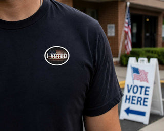 I Voted Sticker, Distressed American Flag Sticker, Patriotic Voting Sticker, Election Day Sticker, Vintage Voter Sticker, Vote Decal