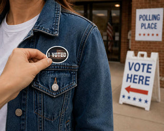 I Voted Sticker, Distressed American Flag Sticker, Patriotic Voting Sticker, Election Day Sticker, Vintage Voter Sticker, Vote Decal
