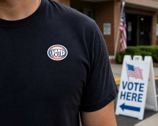 I Voted Sticker, Patriotic Voting Sticker, Election Day Sticker, Red White Blue Voter Decal, Poll Worker Sticker, Voting Day Sticker