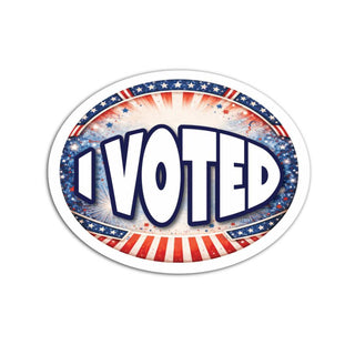 I Voted Sticker, Patriotic Voting Sticker, Election Day Sticker, Red White Blue Voter Decal, Poll Worker Sticker, Voting Day Sticker
