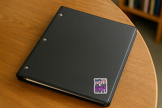 Vote Like Your Daughter’s Rights Depend On It vinyl sticker on black 3 ring binder, feminist political decal, pro choice voting rights sticker, women’s rights activism accessory