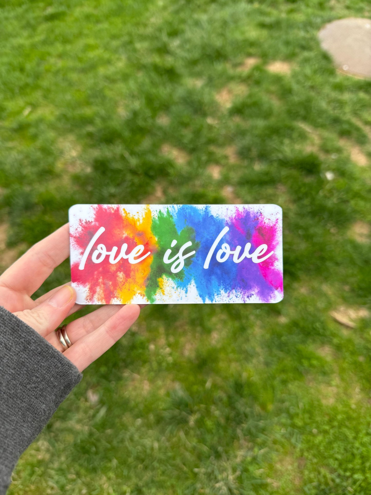 Love is Love Vinyl Decal or Magnet | LGBTQ+ Pride Sticker | Equality and Inclusion Decal | Rainbow Love Sticker