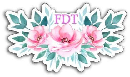 8647 (Get Rid of Trump) or FDT Subtle Dainty Pink Flowers Vinyl Decal or Magnet | Political Statement Sticker | Anti-Trump Protest Design